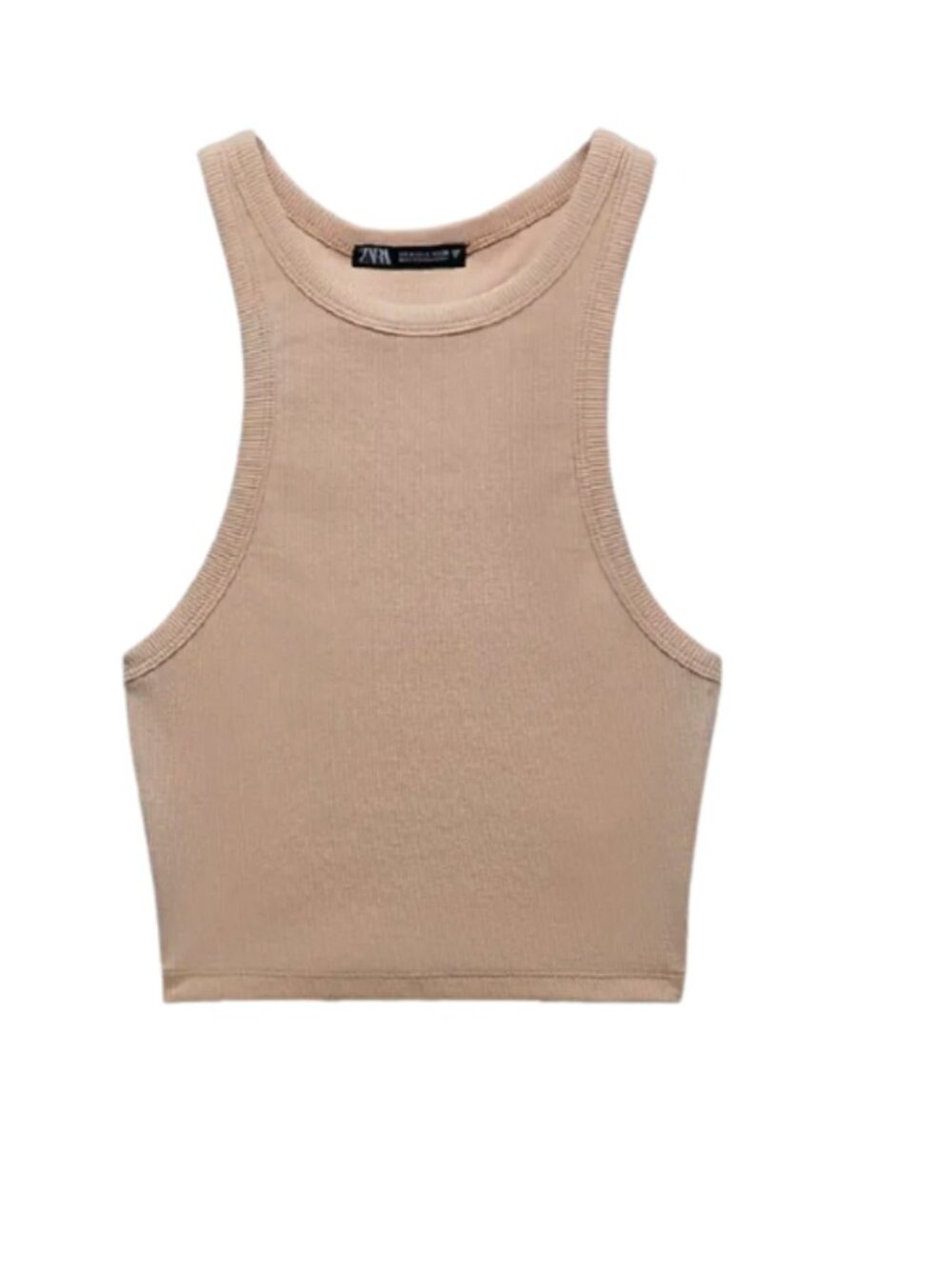 Zara Ribbed Tan Tank Large